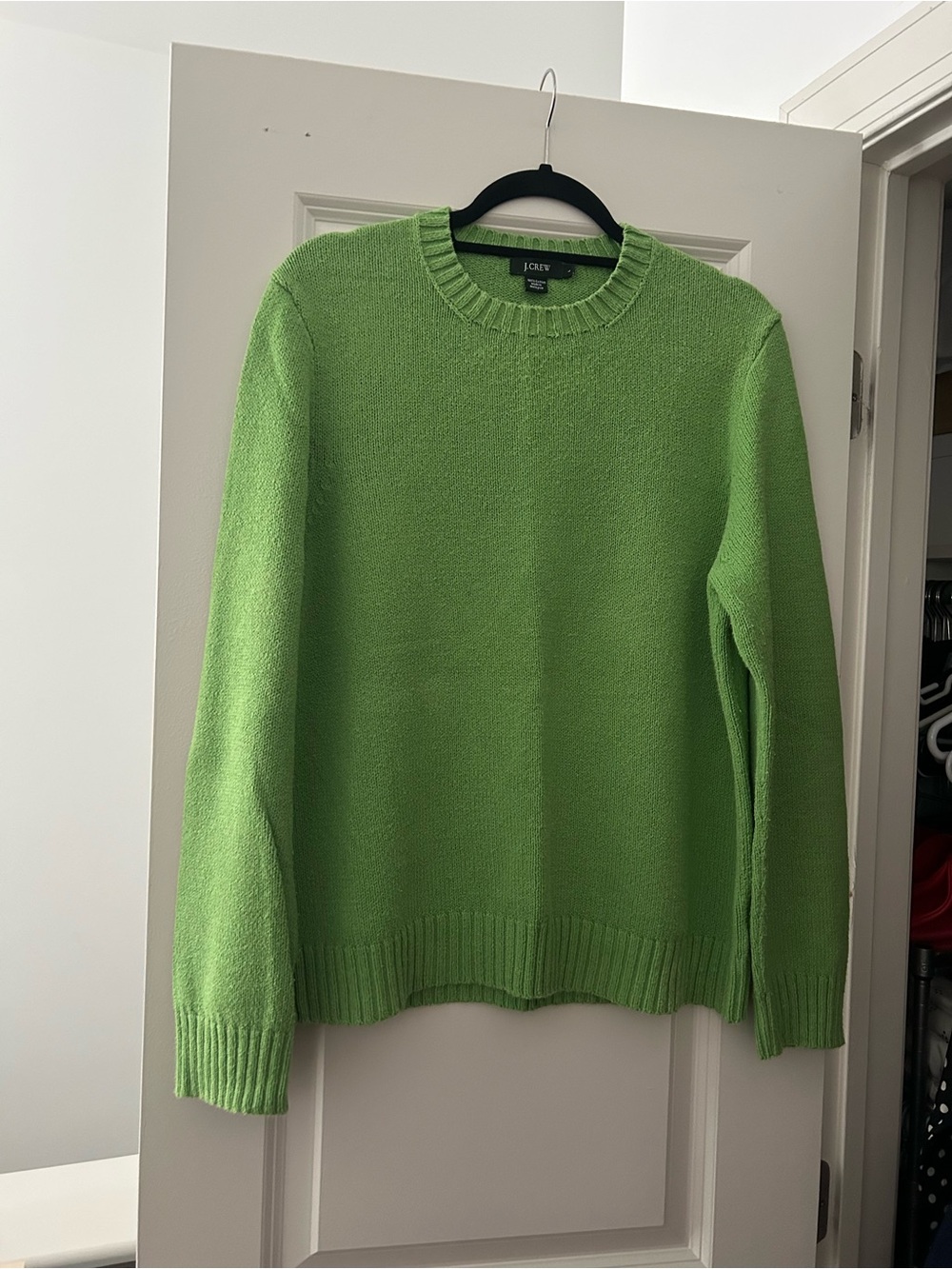 Vintage J.Crew Lime Green 100% Cotton Crewneck Sweater, size L - Picture 1 of 4